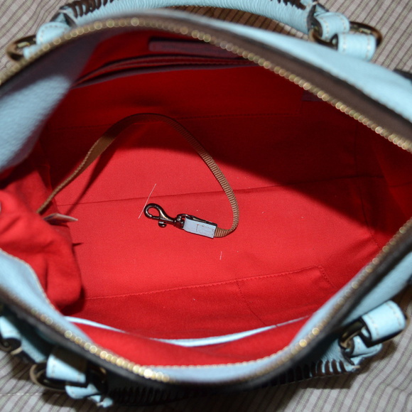 Dooney & Bourke Pebble Small Satchel Pale Blue Bag - Picture 7 of 7